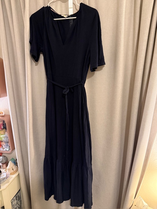 Boden Dresses & Skirts - Boden Women's Navy Blue V-Neck Jersey Knit Maxi Dress with Tie Waist 10